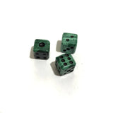 2pcs Malachite 15mm Gem Stone Dice Loose Bead