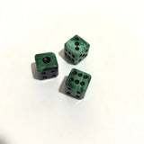2pcs Malachite 15mm Gem Stone Dice Loose Bead