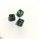 2pcs Malachite 15mm Gem Stone Dice Loose Bead