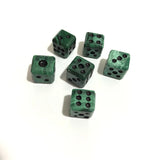 2pcs Malachite 15mm Gem Stone Dice Loose Bead