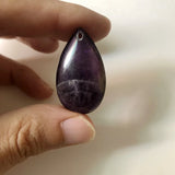 2pcs Amethyst Quartz Drop Pendant 35mm Small Gem Stone Bead for Jewelry