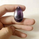 2pcs Amethyst Quartz Drop Pendant 35mm Small Gem Stone Bead for Jewelry