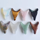 2pcs Natural Stone Carved Wolf Head Pendants for Jewelry Making