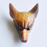 2pcs Natural Stone Carved Wolf Head Pendants for Jewelry Making