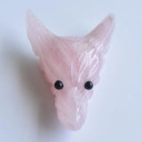 2pcs Natural Stone Carved Wolf Head Pendants for Jewelry Making