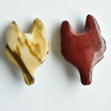2pcs Natural Yolk Stone Carved Fox Shape Pendants for Necklace