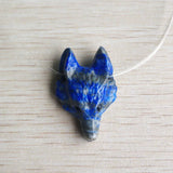 Natural Lapis Lazuli Carved Fox Shape Pendant for Necklace Making