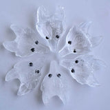 2pcs Natural Crystal Carved Wolf Head Pendants for Necklace