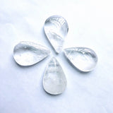 2pcs Clear Quartz Cracked Rock Crystal Pendant Beads 26x40mm Pear Drop