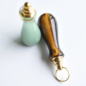 2pcs Tiger Eye Stone Bottle Pendants Rings Necklaces Women's Jewelry