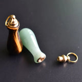 2pcs Tiger Eye Stone Bottle Pendants Rings Necklaces Women's Jewelry