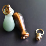 2pcs Tiger Eye Stone Bottle Pendants Rings Necklaces Women's Jewelry