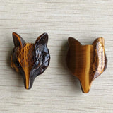 2pcs Tiger Eye Stone Fox Charms Pendants for Necklace Jewelry Making