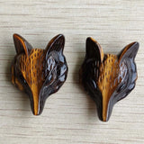 2pcs Tiger Eye Stone Fox Charms Pendants for Necklace Jewelry Making