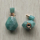 2pcs Amazonite Stone Perfume Bottle Pendants DIY Jewelry Making