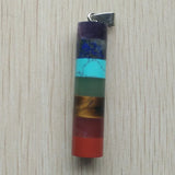 2pcs Rainbow 7 Layered Dowsing Chakra Cylinder Pendants