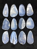 2pcs Natural Polished Chalcedony Slice Bead Pendant
