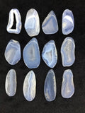 2pcs Natural Polished Chalcedony Slice Bead Pendant