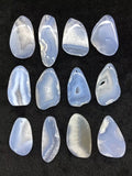 2pcs Natural Polished Chalcedony Slice Bead Pendant