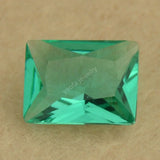 Grass Green Lab Glass Gems Rectangle Cut Synthetic Paraiba Glass Stone