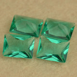 Grass Green Lab Glass Gems Rectangle Cut Synthetic Paraiba Glass Stone
