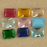 Grass Green Lab Glass Gems Rectangle Cut Synthetic Paraiba Glass Stone