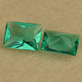 Grass Green Lab Glass Gems Rectangle Cut Synthetic Paraiba Glass Stone