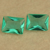 Grass Green Lab Glass Gems Rectangle Cut Synthetic Paraiba Glass Stone