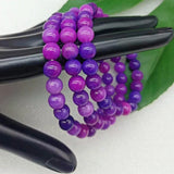 3-Piece Purple Sugilite Round Beads Stretch Bracelet 7.5 Inch