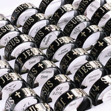 30 pcs 8mm JESUS CROSS rings Men's religious Christian Jewelry