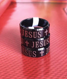 30 pcs 8mm JESUS CROSS rings Men's religious Christian Jewelry