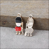 30pcs Enamel Alloy Gold-color Soldier Pendants for DIY Jewelry Making