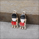 30pcs Enamel Alloy Gold-color Soldier Pendants for DIY Jewelry Making