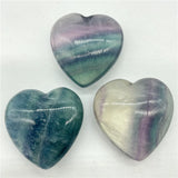 6Pcs Gem Stone Quartz Crystal Fluorite Heart Pendants DIY Jewelry