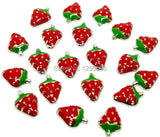 30PCS Strawberry Floating Charms for Memory Living Glass Locket