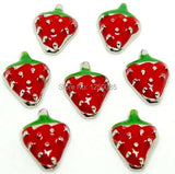 30PCS Strawberry Floating Charms for Memory Living Glass Locket