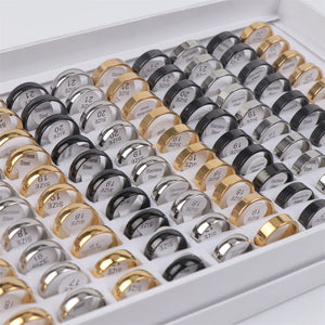 30Pcs Mix Width Stainless Steel Rings For Women Men Party