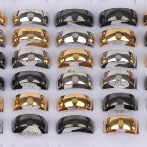 30Pcs Mix Width Stainless Steel Rings For Women Men Party