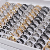30Pcs Mix Width Stainless Steel Rings For Women Men Party