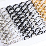 30Pcs Mix Width Stainless Steel Rings For Women Men Party