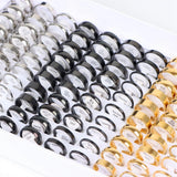 30Pcs Mix Width Stainless Steel Rings For Women Men Party