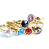 30Pcs/Lot Large Zircon Stainless Steel Ring Set for Women