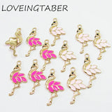 30pcs Flamingo Charms for Jewelry Making DIY