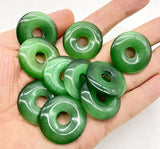 30mm Quartz Crystal Cat's Eye Opal Donut Charm Pendant 12pcs
