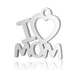 30pc Stainless Steel Love Mum Charms Pendant DIY Jewelry Making