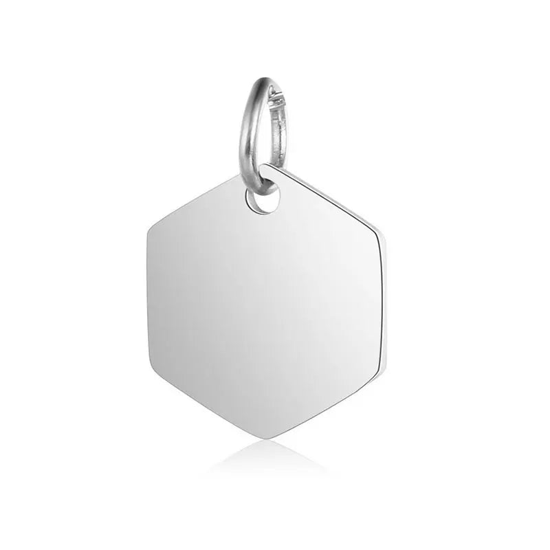 30pc DIY Geometric Hexagon Steel Charms for Jewelry Making