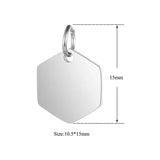 30pc DIY Geometric Hexagon Steel Charms for Jewelry Making