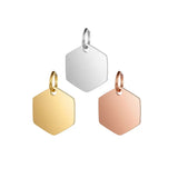 30pc DIY Geometric Hexagon Steel Charms for Jewelry Making