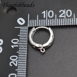 30pcs Real CZ Beads Paved Silver Circle Earring Hooks Clasp