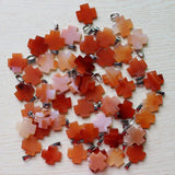 30pcs Natural Stone Cross Shape Pendants for DIY Jewelry Making